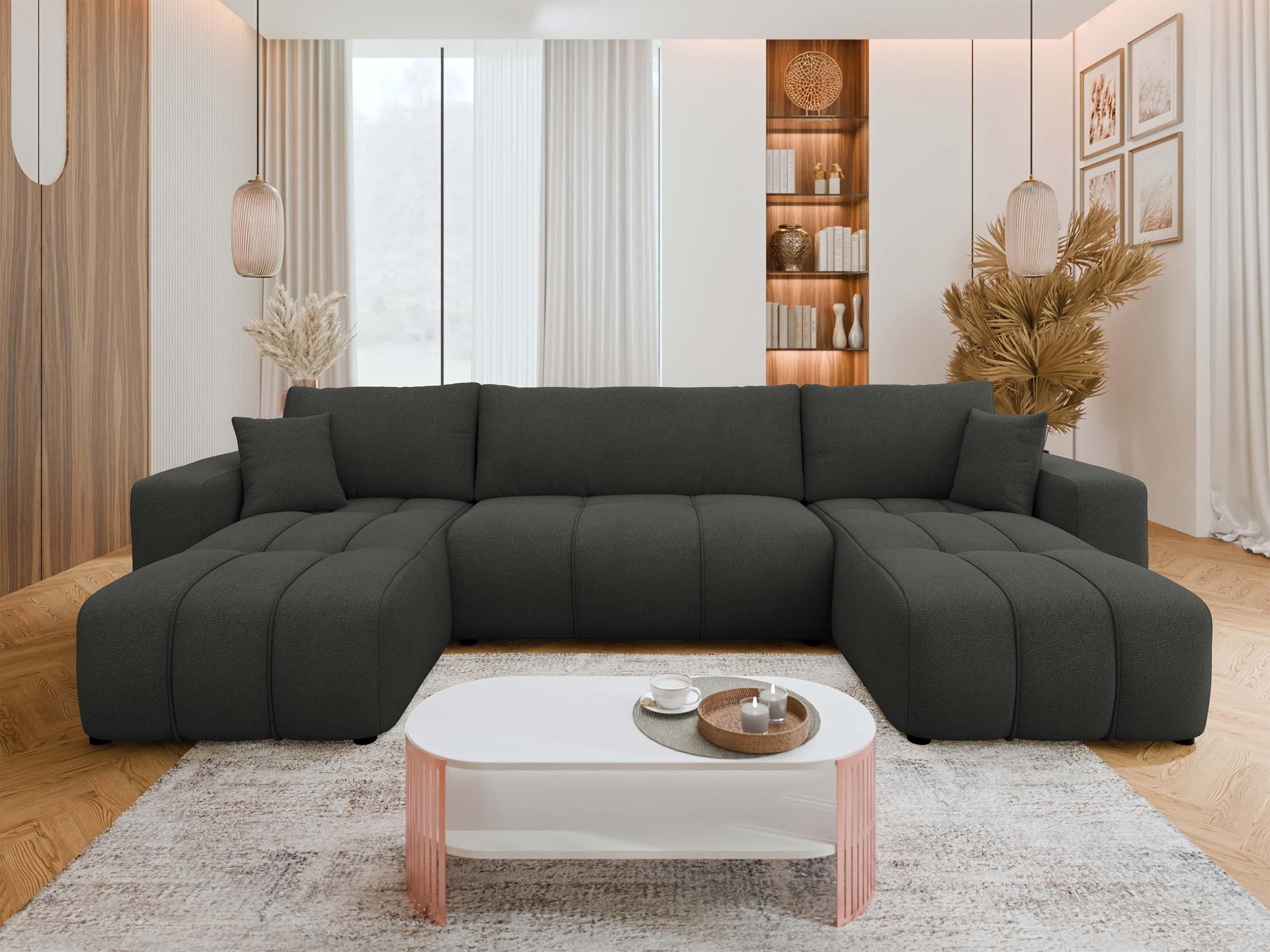 WOHNLANDSCHAFT Furyn U Textil MIRJAN24 Möbel > Sofas & Couches > Wohnlandschaften > Wohnlandschaften U-Form Schwarz