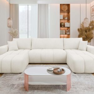 WOHNLANDSCHAFT Furyn U Textil MIRJAN24 Möbel > Sofas & Couches > Wohnlandschaften > Wohnlandschaften U-Form Weiß