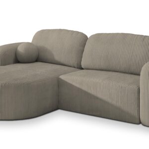 Wohnli Möbelsuche - ECKSOFA AMILIA P L-S Beige Kordstoff mit Schlaffunktion