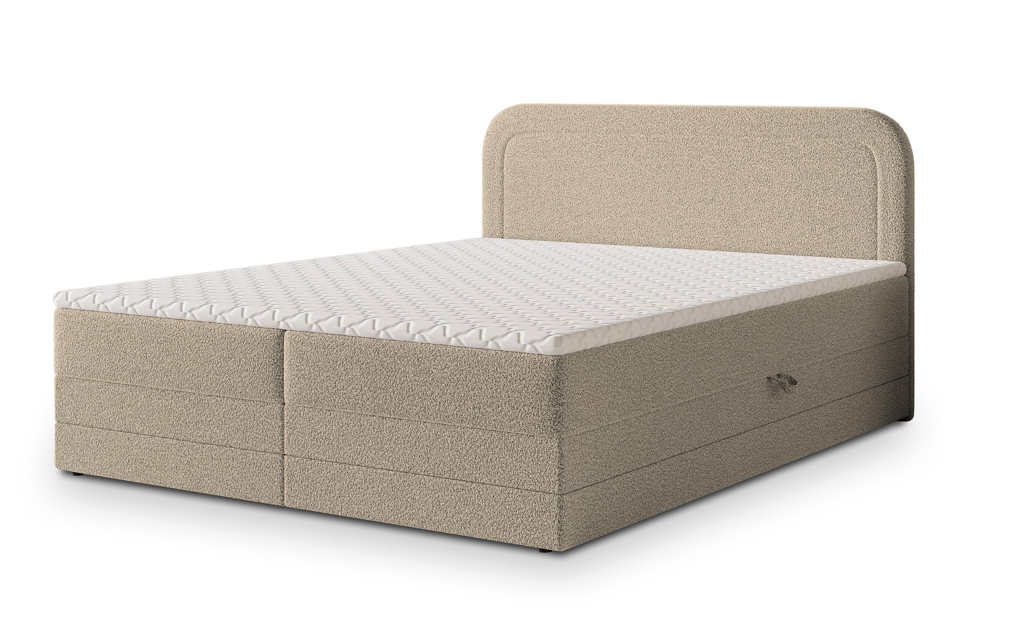 Wohnli Möbelsuche - BOXBETT ARMEL 140x200 cm mit Matratze und Topper - Beige