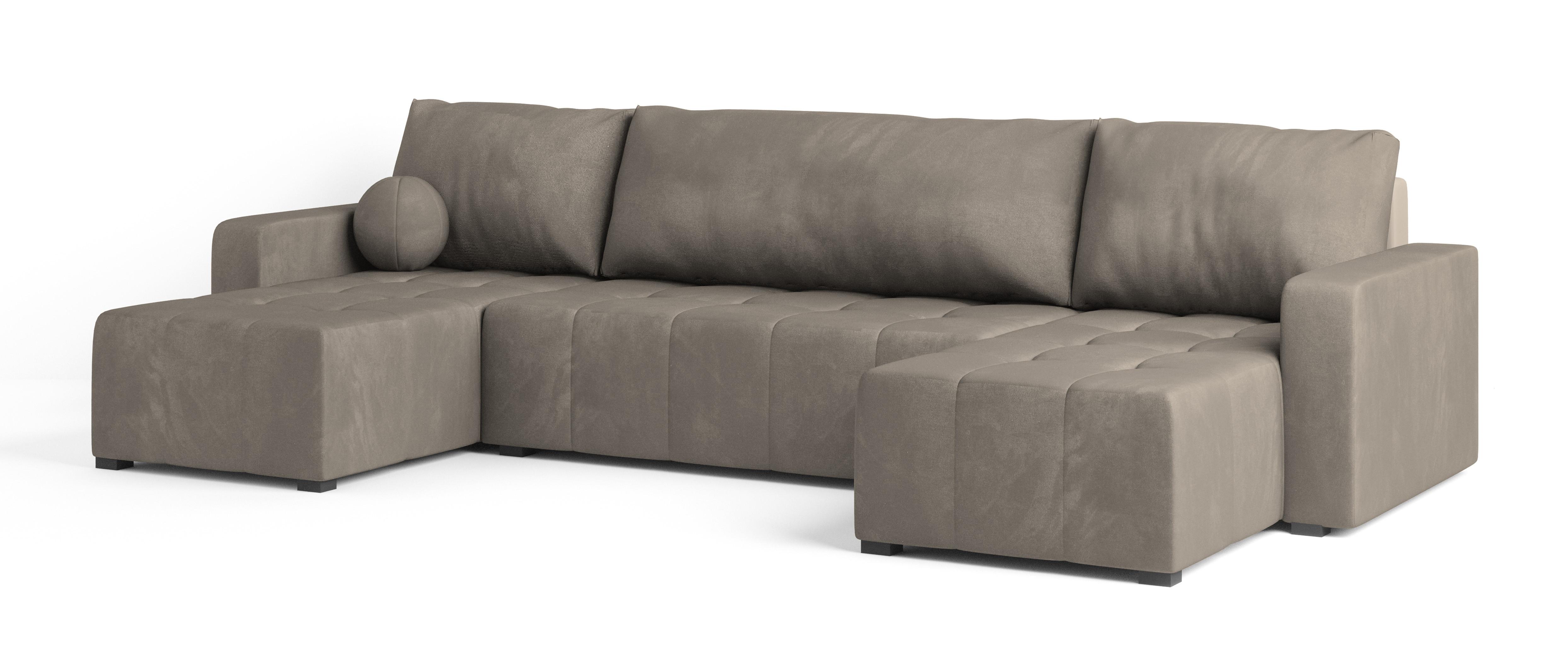 wohnli-moebel-suche-800001012183 Wohnli Möbelsuche - WOHNLANDSCHAFT TOLARI Beige Plüsch-Stoff mit Schlaffunktion