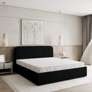 wohnli-moebel-suche-800001012346-1 POLSTERBETT RENIVE 160x200 cm mit Bettkästen - Schwarz Holz MASSENO Möbel > Betten > Polsterbetten Schwarz