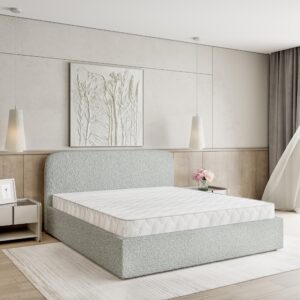 wohnli-moebel-suche-800001012353-1 POLSTERBETT RENIVE 140x200 cm mit Bettkästen - Hellgrau Holz MASSENO Möbel > Betten > Polsterbetten Grau