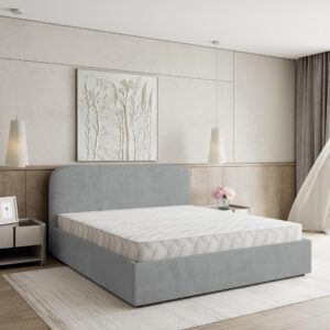 wohnli-moebel-suche-800001012414-1 POLSTERBETT RENIVE 180x200 cm mit Bettkästen - Hellgrau Holz MASSENO Möbel > Betten > Polsterbetten Grau