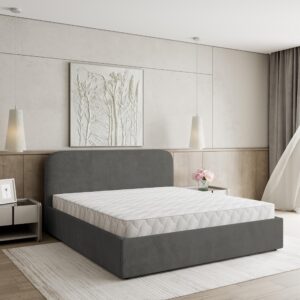 wohnli-moebel-suche-800001012416-1 POLSTERBETT RENIVE 180x200 cm mit Bettkästen - Grau Holz MASSENO Möbel > Betten > Polsterbetten Grau