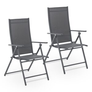 Wohnli Möbelsuche - GARTENSTUHL Calena Anthrazit klappbar (2er Set)