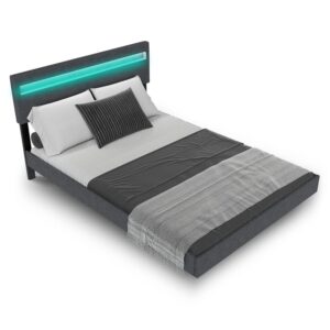 wohnli-moebel-suche-800001013010 Wohnli Möbelsuche - SCHWEBEBETT Lissabon Dunkelgrau 140/200 cm Leinen