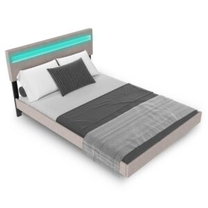 wohnli-moebel-suche-800001013021 Wohnli Möbelsuche - SCHWEBEBETT Lissabon Beige 140/200 cm Leinen