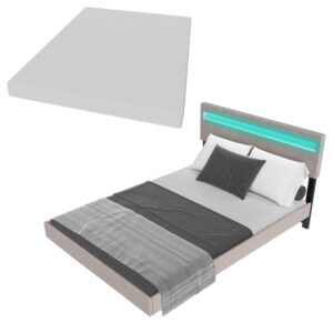 wohnli-moebel-suche-800001013031 Wohnli Möbelsuche - SCHWEBEBETT Lissabon Beige 140/200 cm Leinen mit Matratze