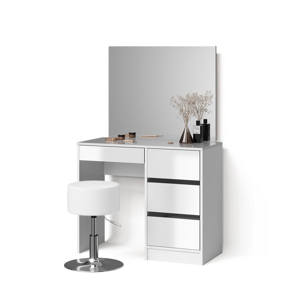 Wohnli Möbelsuche - SCHMINKTISCH-SET Imola Weiß 90 cm mit Hocker