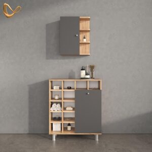 wohnli-moebel-suche-800001014303-1 BADSCHRANK Fucino Anthrazit 78.4 x 91.6 cm Holzwerkstoff Livinity® Möbel > Schränke > Badezimmerschränke Anthrazit