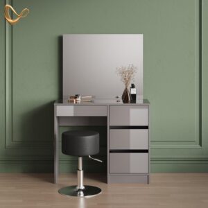 SCHMINKTISCH-SET Imola Grau 90 cm mit Hocker Holzwerkstoff Livinity® Möbel > Tische > Schminktische Grau