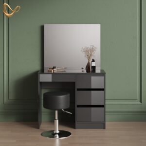 wohnli-moebel-suche-800001014312-1 SCHMINKTISCH-SET Imola Anthrazit 90 cm mit Hocker Holzwerkstoff Livinity® Möbel > Tische > Schminktische Anthrazit