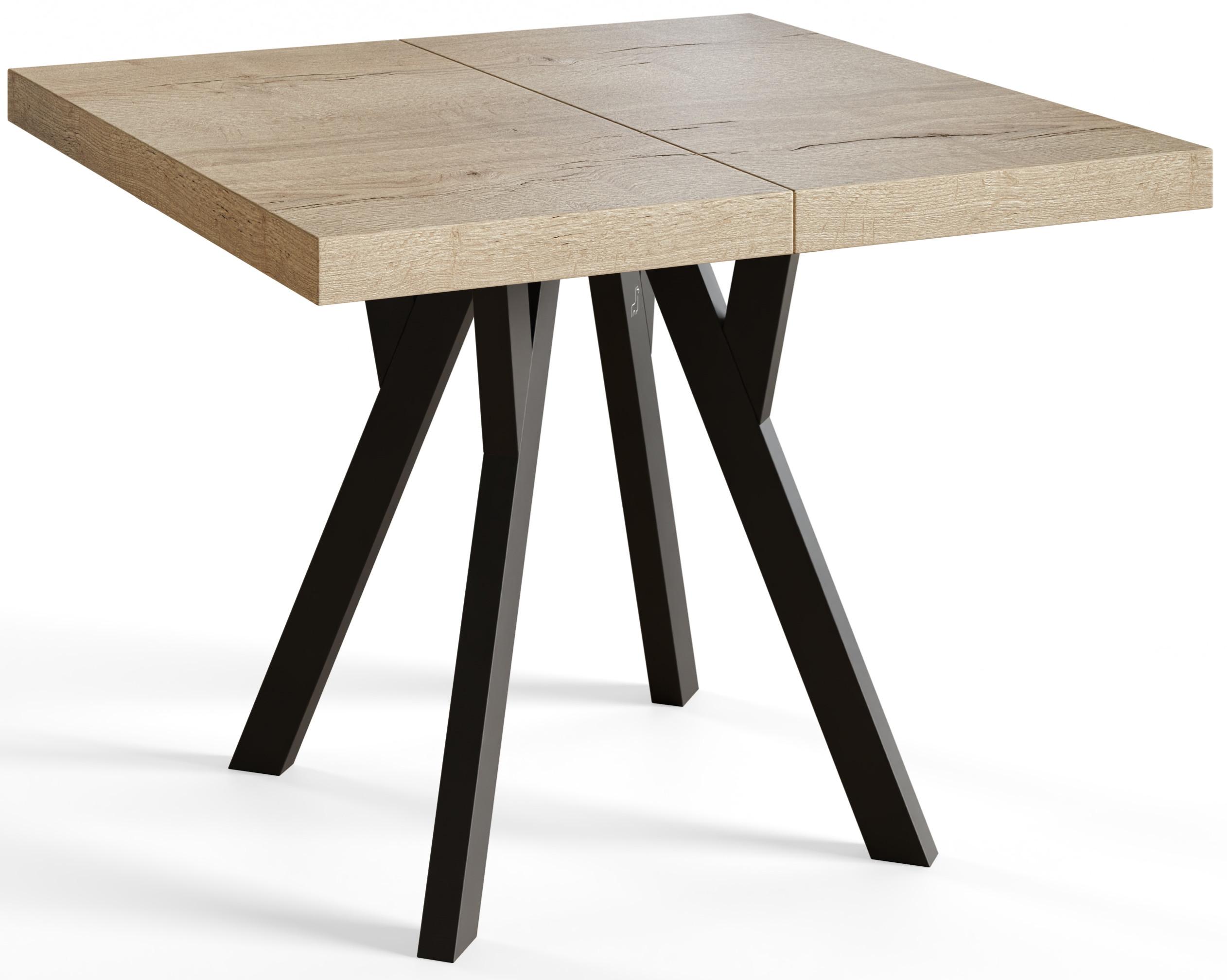 wohnli-moebel-suche-800001015328 Wohnli Möbelsuche - QUADRATISCHER Esstisch ausziehbar – Moderner Wohnzimmertisch und Küchentisch – Tisch mit Holzbeinen