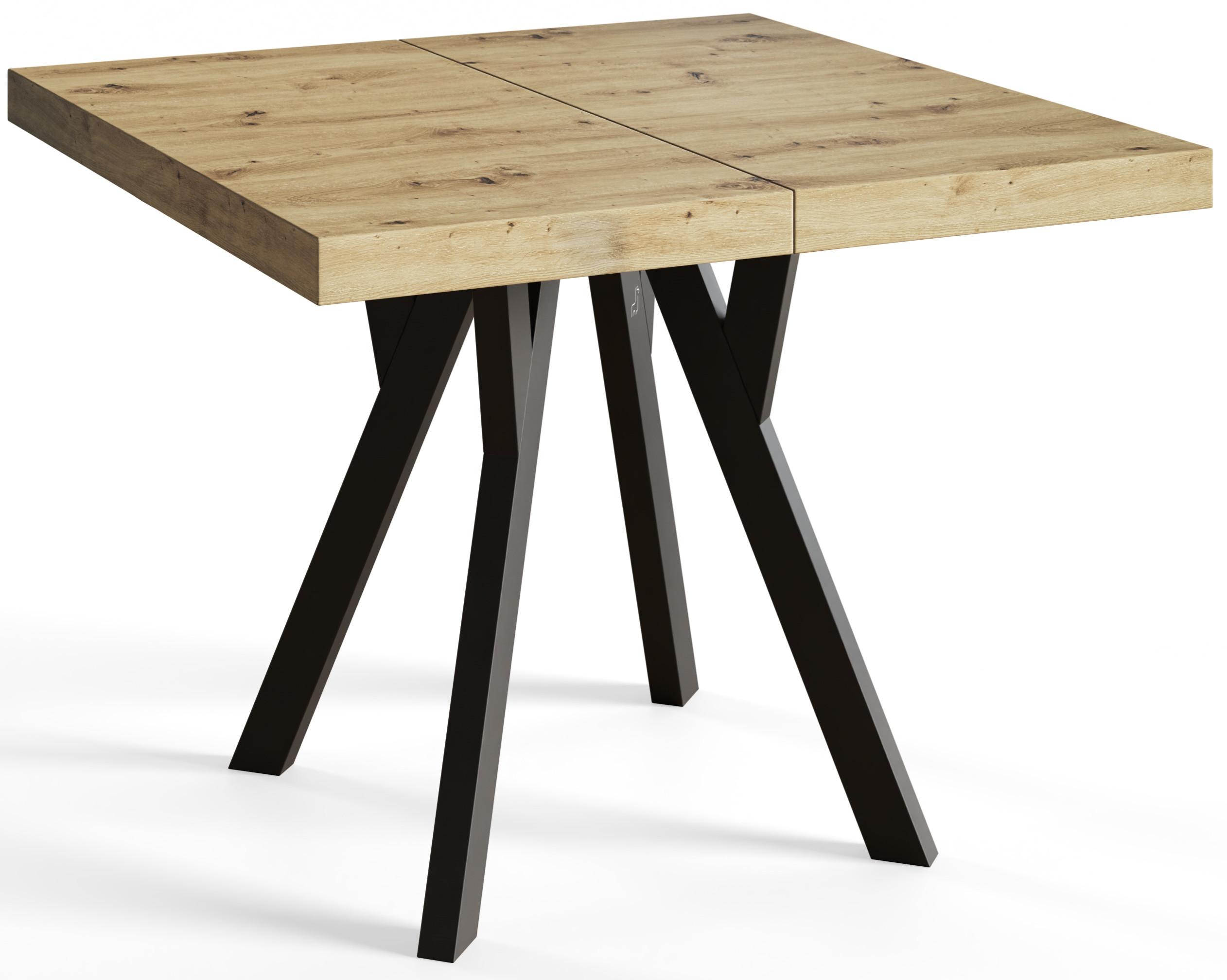 wohnli-moebel-suche-800001016230 Wohnli Möbelsuche - QUADRATISCHER Esstisch ausziehbar – Moderner Wohnzimmertisch und Küchentisch – Tisch mit Holzbeinen