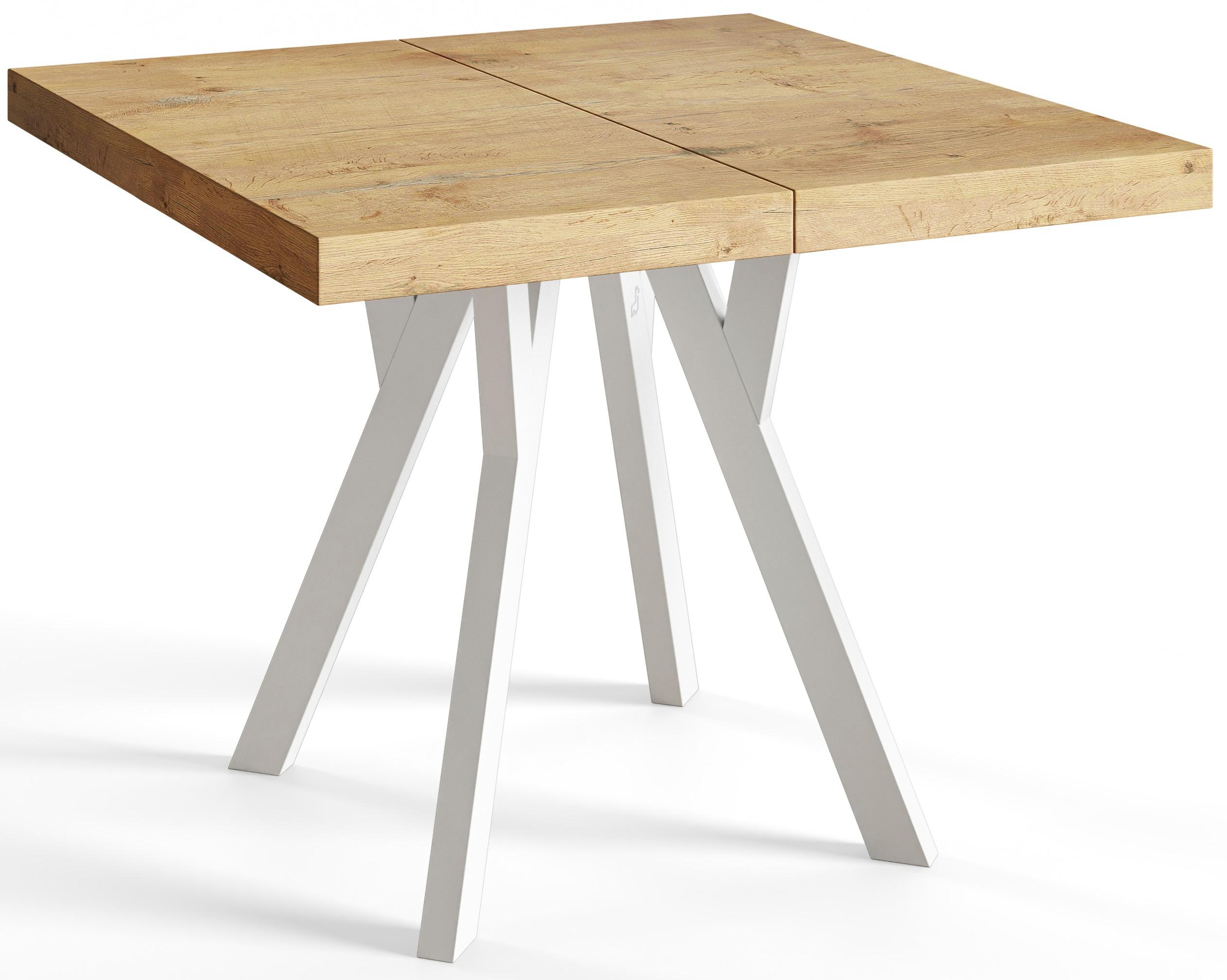 wohnli-moebel-suche-800001016234 Wohnli Möbelsuche - QUADRATISCHER Esstisch ausziehbar – Moderner Wohnzimmertisch und Küchentisch – Tisch mit Holzbeinen