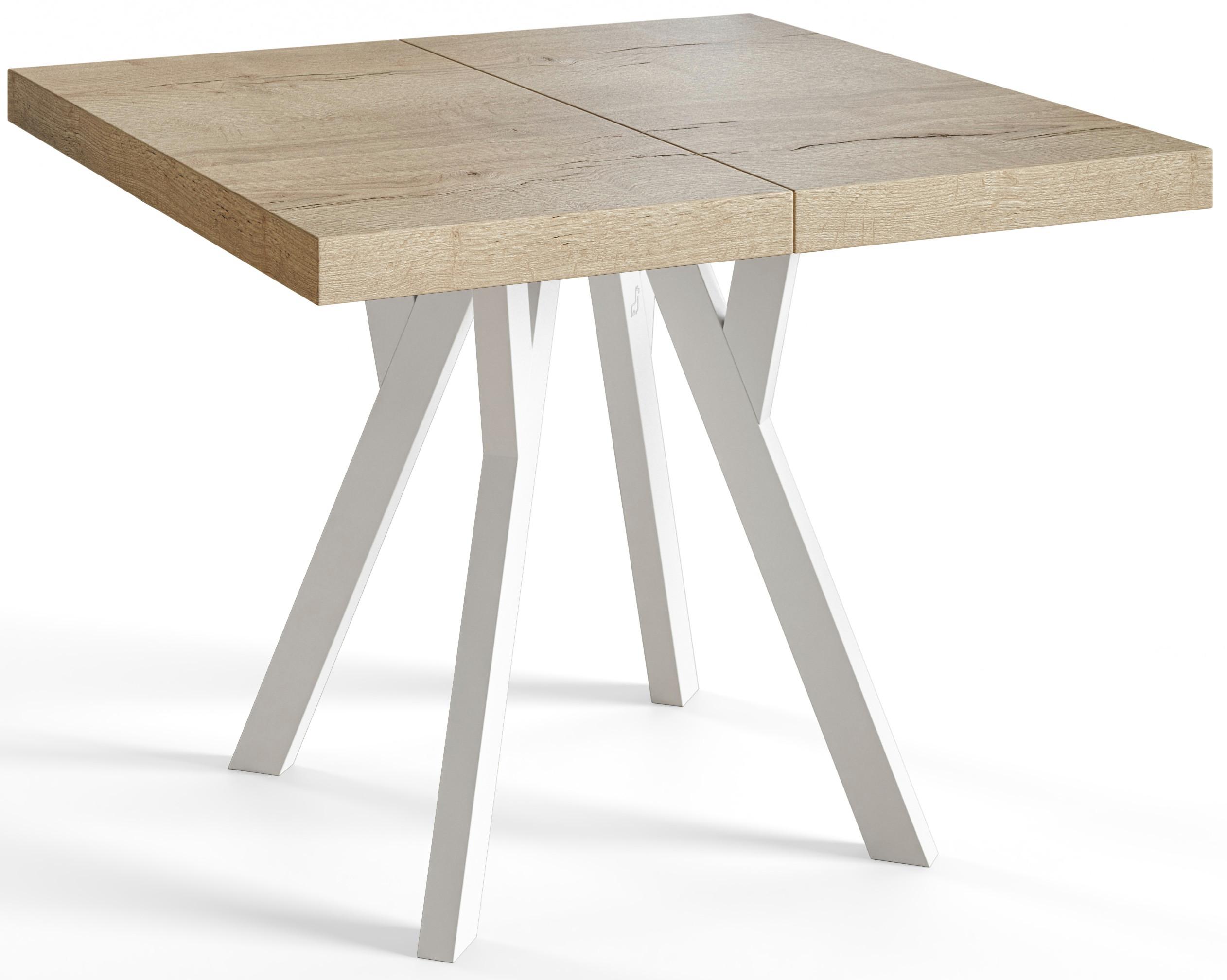 wohnli-moebel-suche-800001016244 Wohnli Möbelsuche - QUADRATISCHER Esstisch ausziehbar – Moderner Wohnzimmertisch und Küchentisch – Tisch mit Holzbeinen