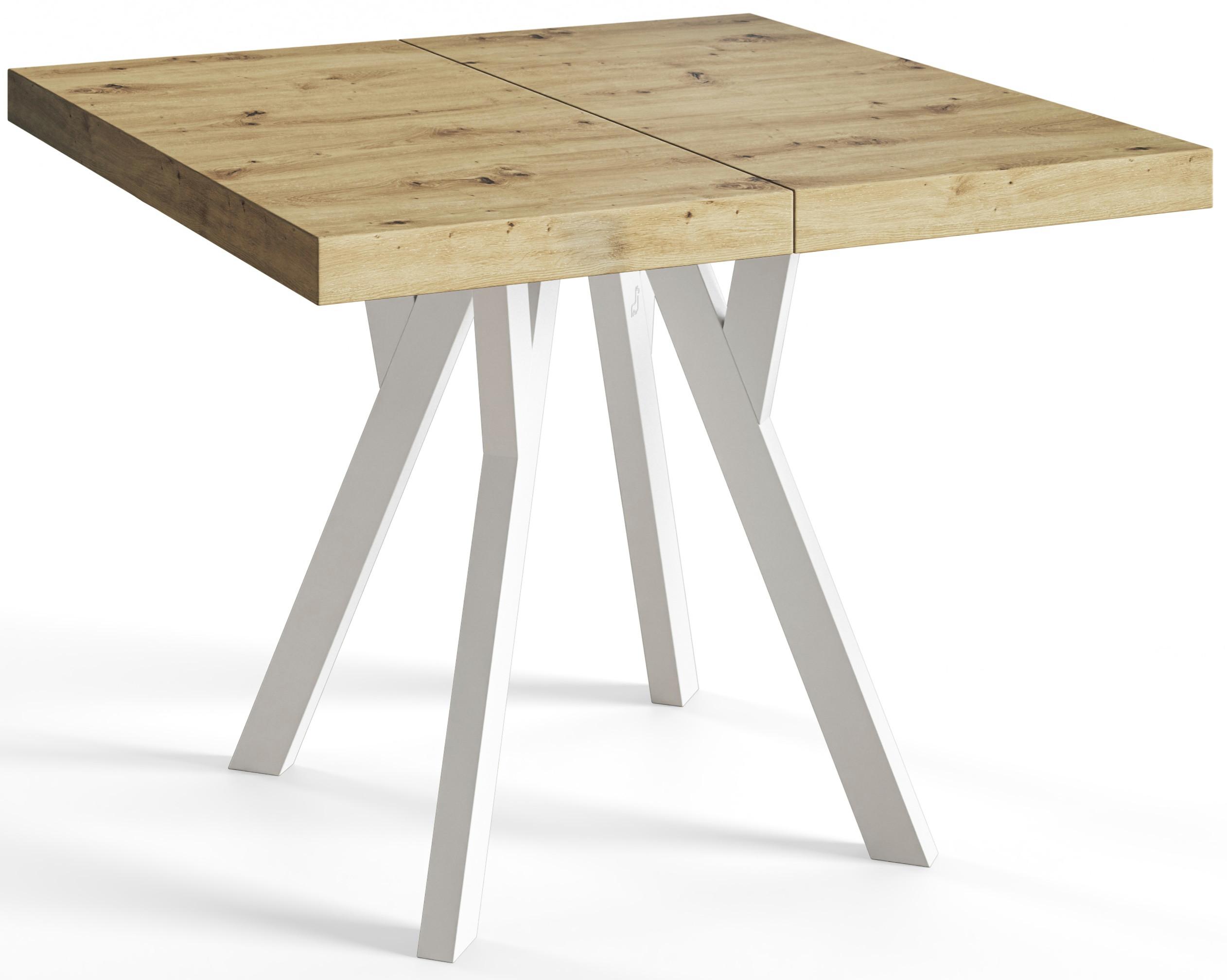 wohnli-moebel-suche-800001016250 Wohnli Möbelsuche - QUADRATISCHER Esstisch ausziehbar – Moderner Wohnzimmertisch und Küchentisch – Tisch mit Holzbeinen