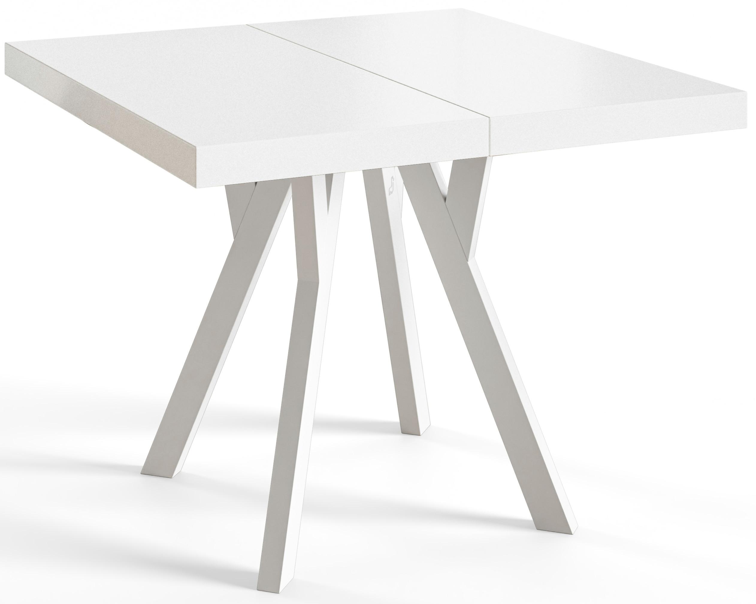 wohnli-moebel-suche-800001016256 Wohnli Möbelsuche - QUADRATISCHER Esstisch ausziehbar – Moderner Wohnzimmertisch und Küchentisch – Tisch mit Holzbeinen