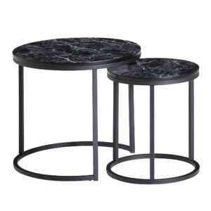 wohnli-moebel-suche-800001018530 Wohnli Möbelsuche - BEISTELLTISCH 2er Set Marmoroptik Metall Modern