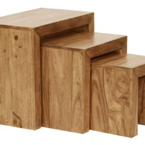 wohnli-moebel-suche-800001018538 Wohnli Möbelsuche - BEISTELLTISCH 3er Set Massivholz Landhausstil Natur MUMBAI