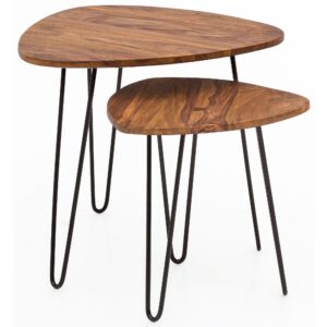 wohnli-moebel-suche-800001018574 Wohnli Möbelsuche - BEISTELLTISCH Set – 2-teilig Massivholz Metall Industrial