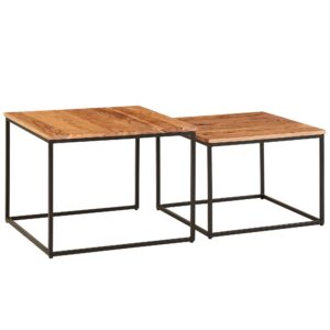 wohnli-moebel-suche-800001018576 Wohnli Möbelsuche - WOHNZIMMERTISCH Set – Holz Metall quadratisch 2-teilig Industrie-Stil
