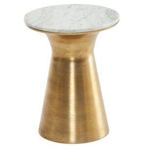 wohnli-moebel-suche-800001018592 Wohnli Möbelsuche - BEISTELLTISCH – Rund Marmor Weiß Metall Gold 35x35x45 cm