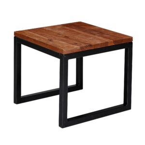 Wohnli Möbelsuche - BEISTELLTISCH – Massivholz Braun Metall 45x40x45 cm Industrial