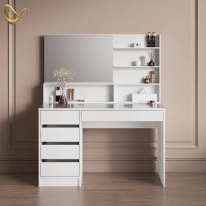 SCHMINKTISCH Imola Weiß 145 cm mit Spiegel Holzwerkstoff Livinity® Möbel > Tische > Schminktische Weiß