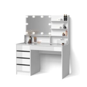 Wohnli Möbelsuche - SCHMINKTISCH Imola Weiß 145 cm mit LED Beleuchtung