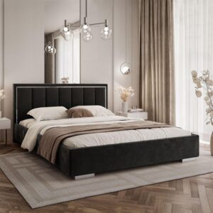 wohnli-moebel-suche-800001020015-1 POLSTERBETT AURELIA SILVER mit Stauraum und Metallrahmen 120x200 Jasmine 100 Textil Lookway Möbel > Betten > Polsterbetten Schwarz