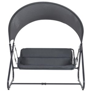 wohnli-moebel-suche-800001021368-1 HOLLYWOODSCHAUKEL Grau Solagna Metall Beliani Garten & Outdoor > Gartenmöbel > Garten Relaxmöbel > Hollywoodschaukeln Grau