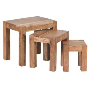 wohnli-moebel-suche-800001023759 Wohnli Möbelsuche - BEISTELLTISCH 3er Set Massivholz Platzsparend Landhausstil NAKO