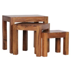 wohnli-moebel-suche-800001023762 Wohnli Möbelsuche - BEISTELLTISCH 3er Set Massivholz Platzsparend Landhausstil NAKO