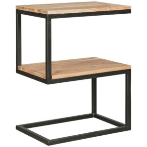 wohnli-moebel-suche-800001023773 Wohnli Möbelsuche - BEISTELLTISCH Massivholz S-Design Metallgestell Ablageflächen INDI