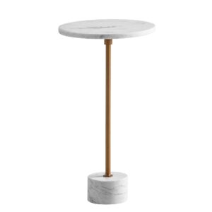 Wohnli Möbelsuche - BEISTELLTISCH – Rund Echter Marmor Weiß Gold 30x30x55