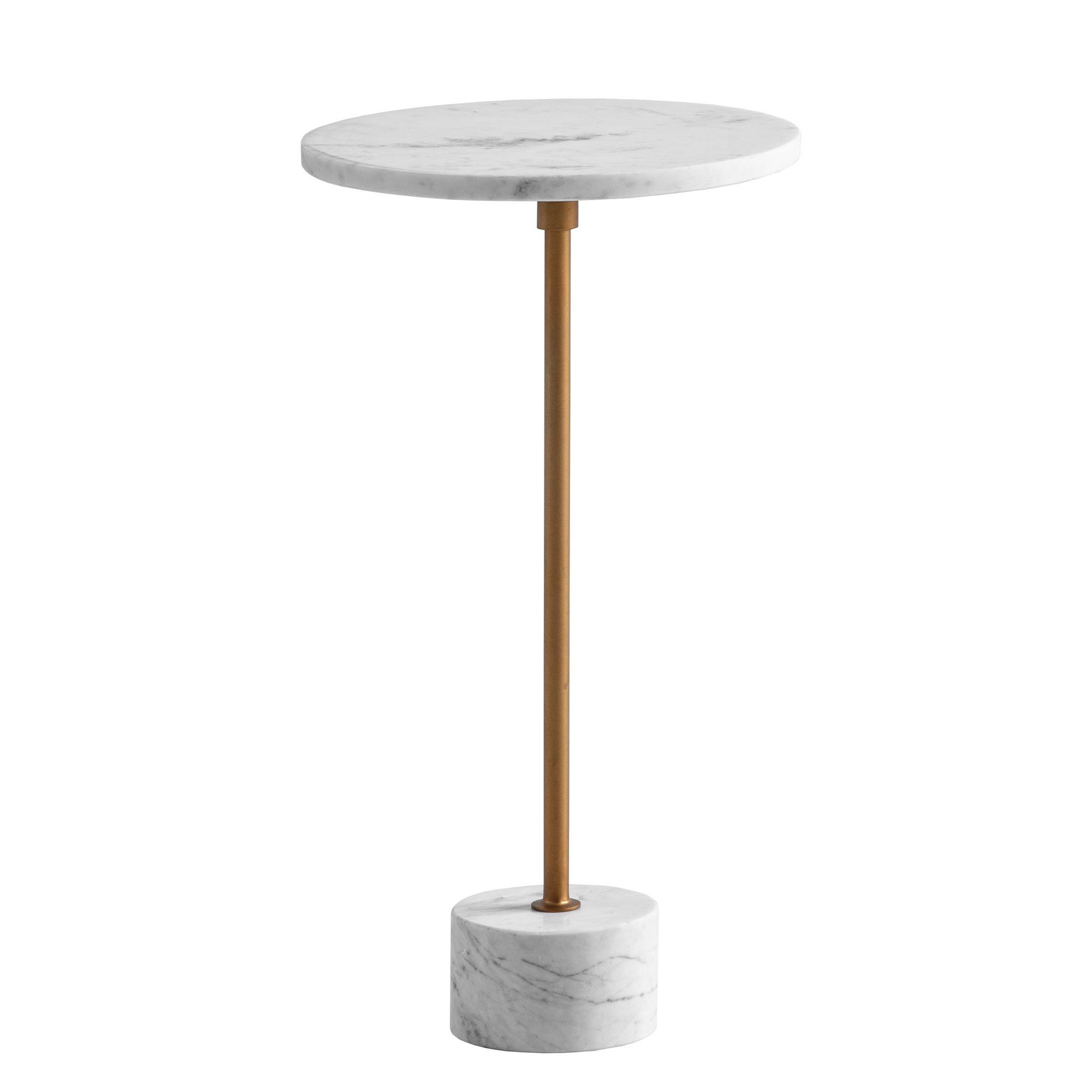 wohnli-moebel-suche-800001023783 Wohnli Möbelsuche - BEISTELLTISCH – Rund Echter Marmor Weiß Gold 30x30x55