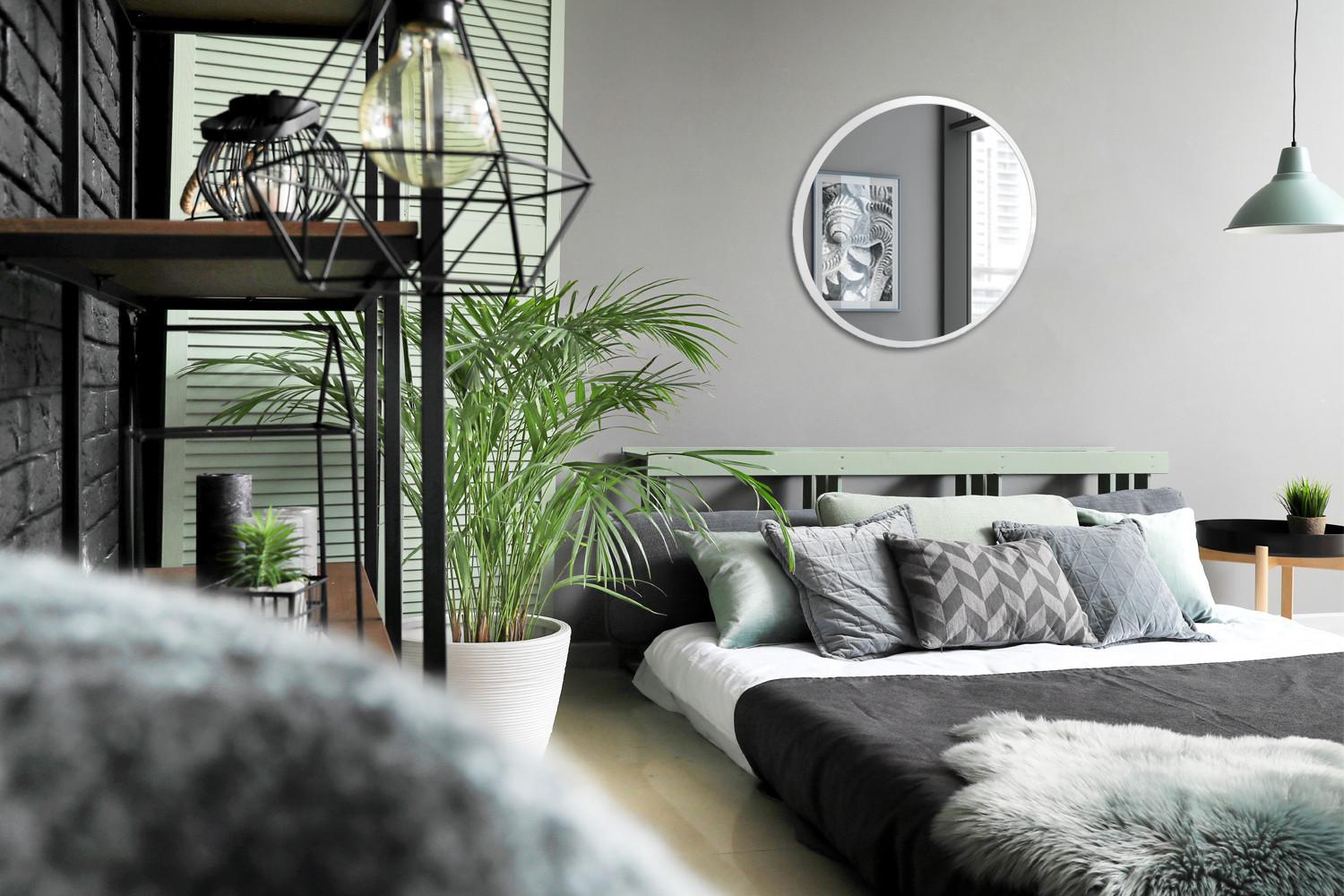 WANDSPIEGEL 50 cm Runder mit Weiß Rahmen Glas TULUP Spiegel > Wandspiegel Weiß