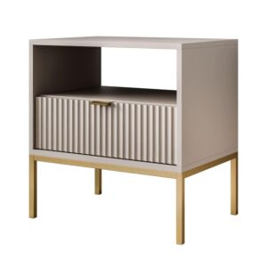 wohnli-moebel-suche-800001026670-1 NACHTTISCH CORTADO GOLD S54 KASCHMIR Holzwerkstoff Lookway Möbel > Kommoden & Schubladenschränke > Nachttische Beige