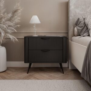 wohnli-moebel-suche-800001026781-1 NACHTTISCH SCARLETT 2S MIT SCHUBLADEN SCHWARZ Holzwerkstoff Lookway Möbel > Kommoden & Schubladenschränke > Nachttische Schwarz