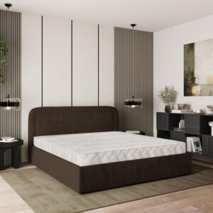 wohnli-moebel-suche-800001027526-1 POLSTERBETT BENIRA K 140x200 cm mit Bettkästen - Braun Holz MASSENO Möbel > Betten > Polsterbetten Braun