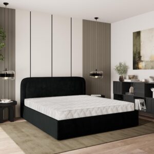 wohnli-moebel-suche-800001027529-1 POLSTERBETT BENIRA K 180x200 cm mit Bettkästen - Schwarz Holz MASSENO Möbel > Betten > Polsterbetten Schwarz