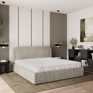 wohnli-moebel-suche-800001027536-1 POLSTERBETT BENIRA K 180x200 cm mit Bettkästen - Beige Holz MASSENO Möbel > Betten > Polsterbetten Beige