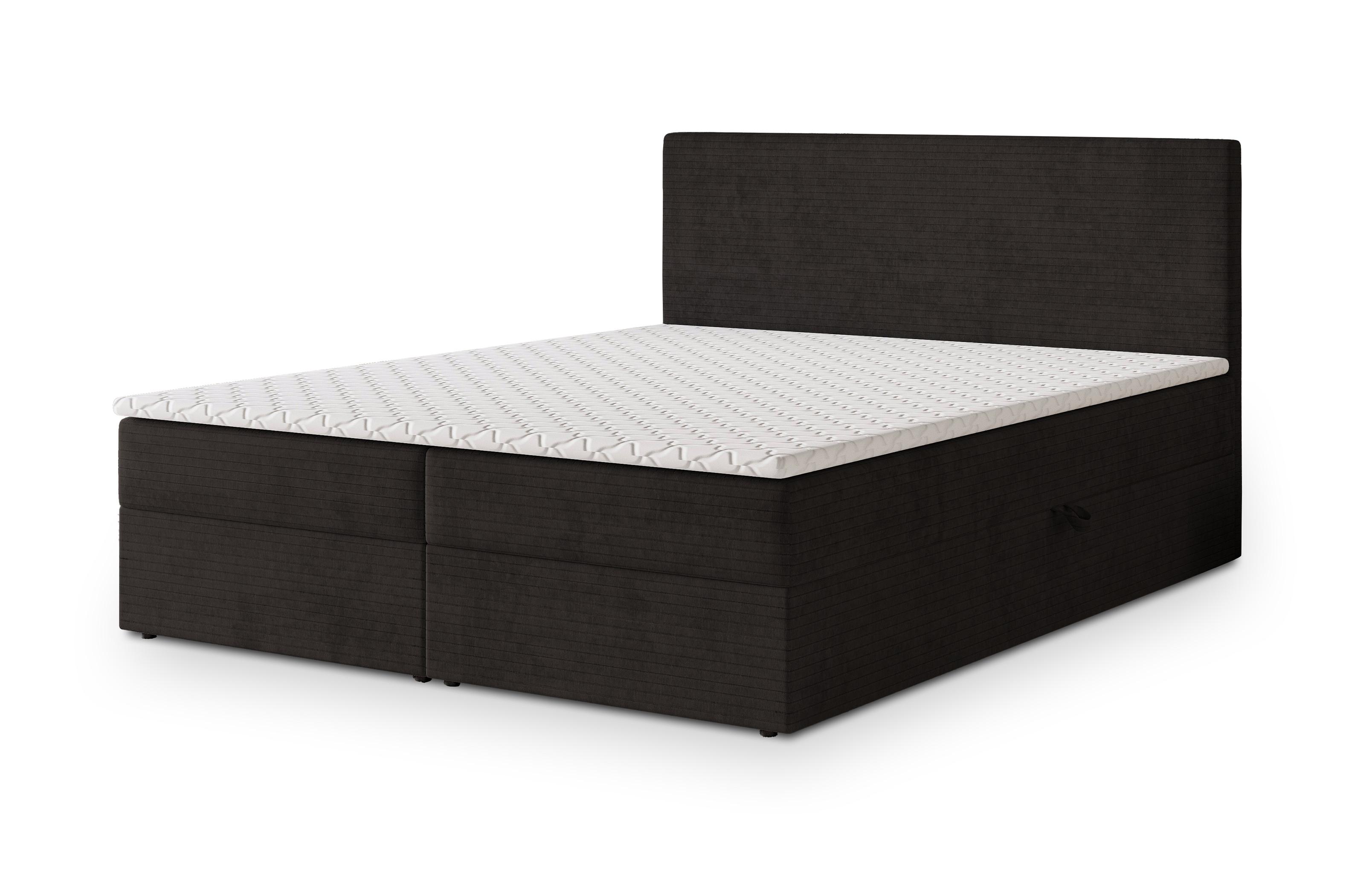 Wohnli Möbelsuche - BOXBETT NIRA 160x200 cm mit Matratze und Topper - Braun