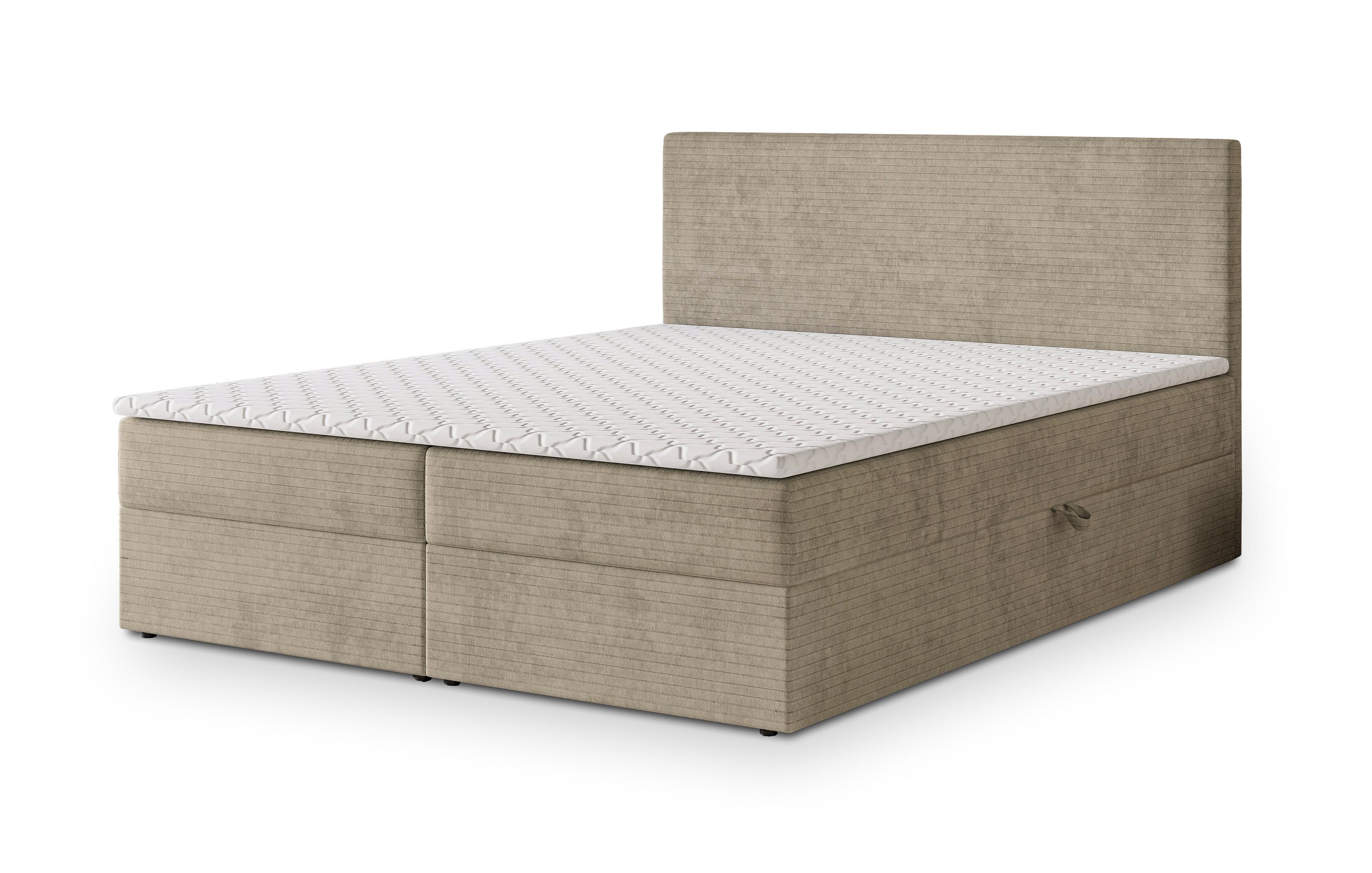 Wohnli Möbelsuche - BOXBETT NIRA 160x200 cm mit Matratze und Topper - Beige