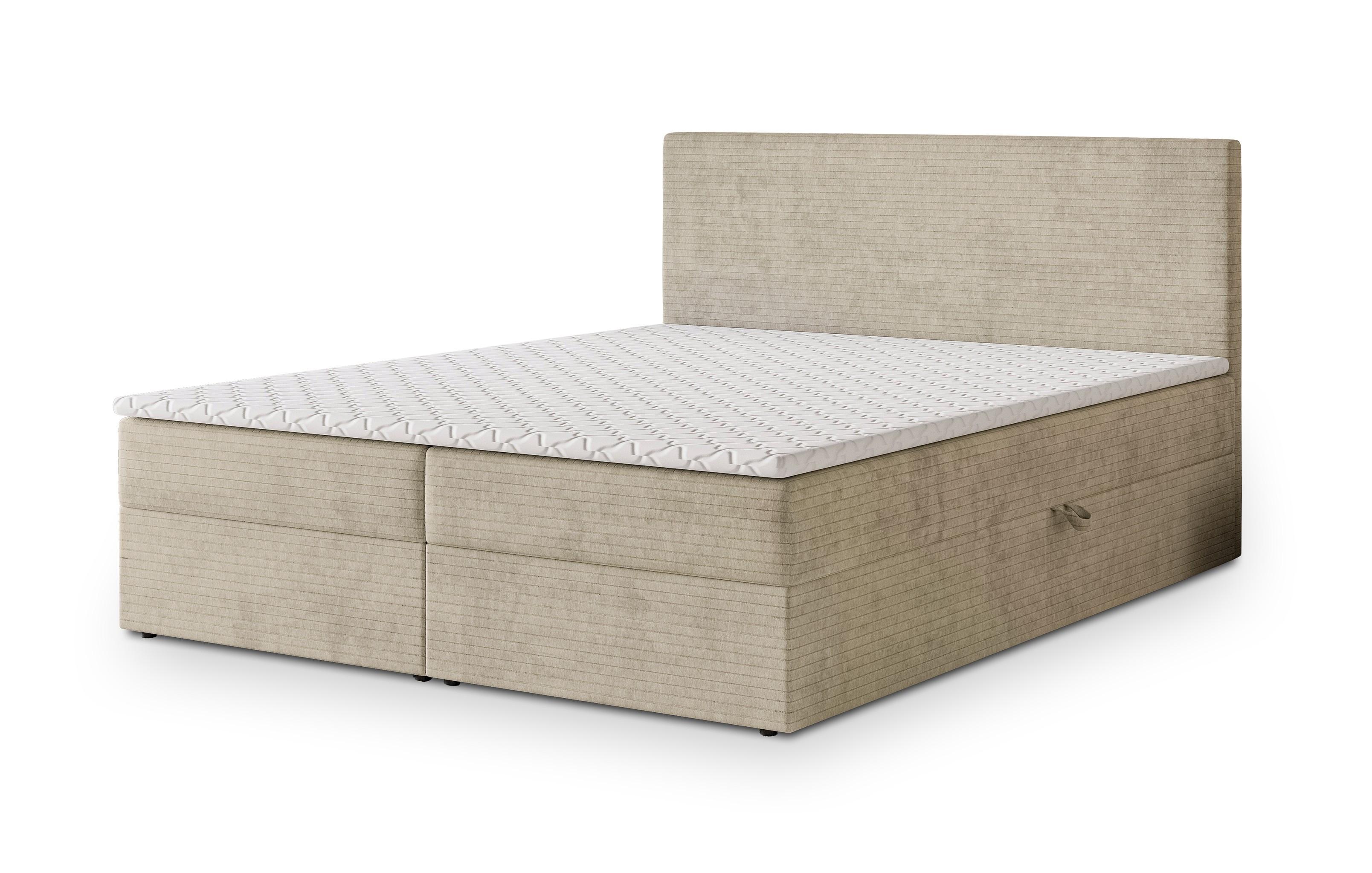 Wohnli Möbelsuche - BOXBETT NIRA 140x200 cm mit Matratze und Topper - Creme