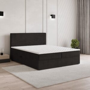 wohnli-moebel-suche-800001027630-1 BOXBETT NIRA 140x200 cm mit Matratze und Topper - Braun Holz MASSENO Möbel > Betten > Boxspringbetten Braun