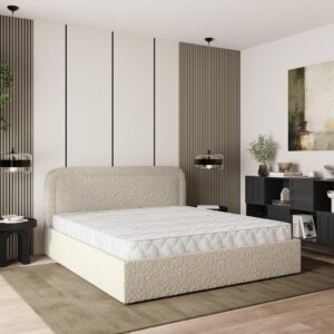 wohnli-moebel-suche-800001027688-1 POLSTERBETT BENIRA Q 160x200 cm mit Bettkästen - Beige Holz MASSENO Möbel > Betten > Polsterbetten Beige