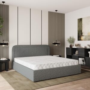 wohnli-moebel-suche-800001027692-1 POLSTERBETT BENIRA Q 180x200 cm mit Bettkästen - Grau Holz MASSENO Möbel > Betten > Polsterbetten Grau